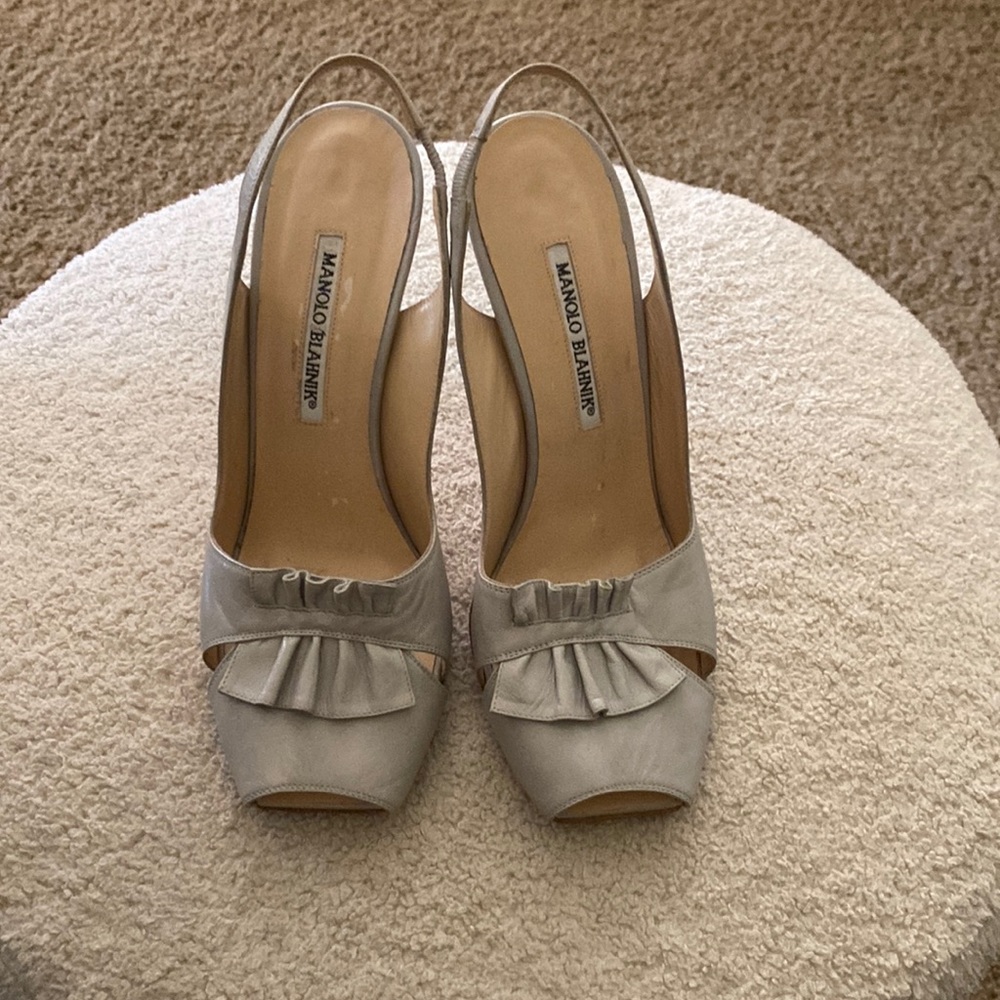 Manolo Blahnik Blue Grey Heels